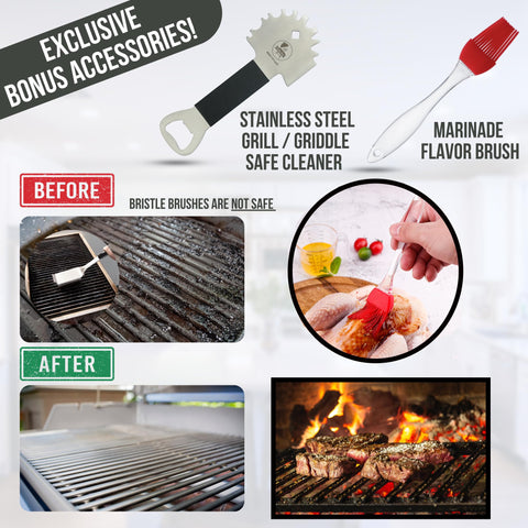 Iron Grillers cleaning brushes remove residue for quick cleanup
