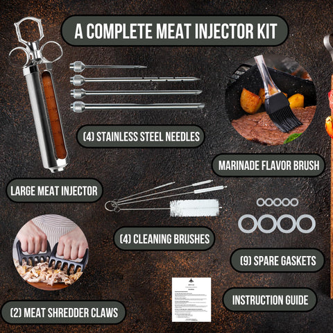 Iron Grillers complete injector kit ready for premium barbecue sessions.
