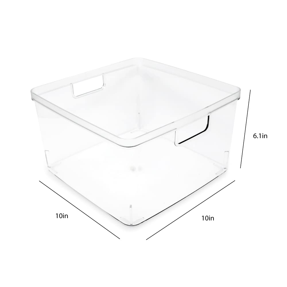 Isaac Jacobs square clear bin maximizes counter space while staying visually lightweight.