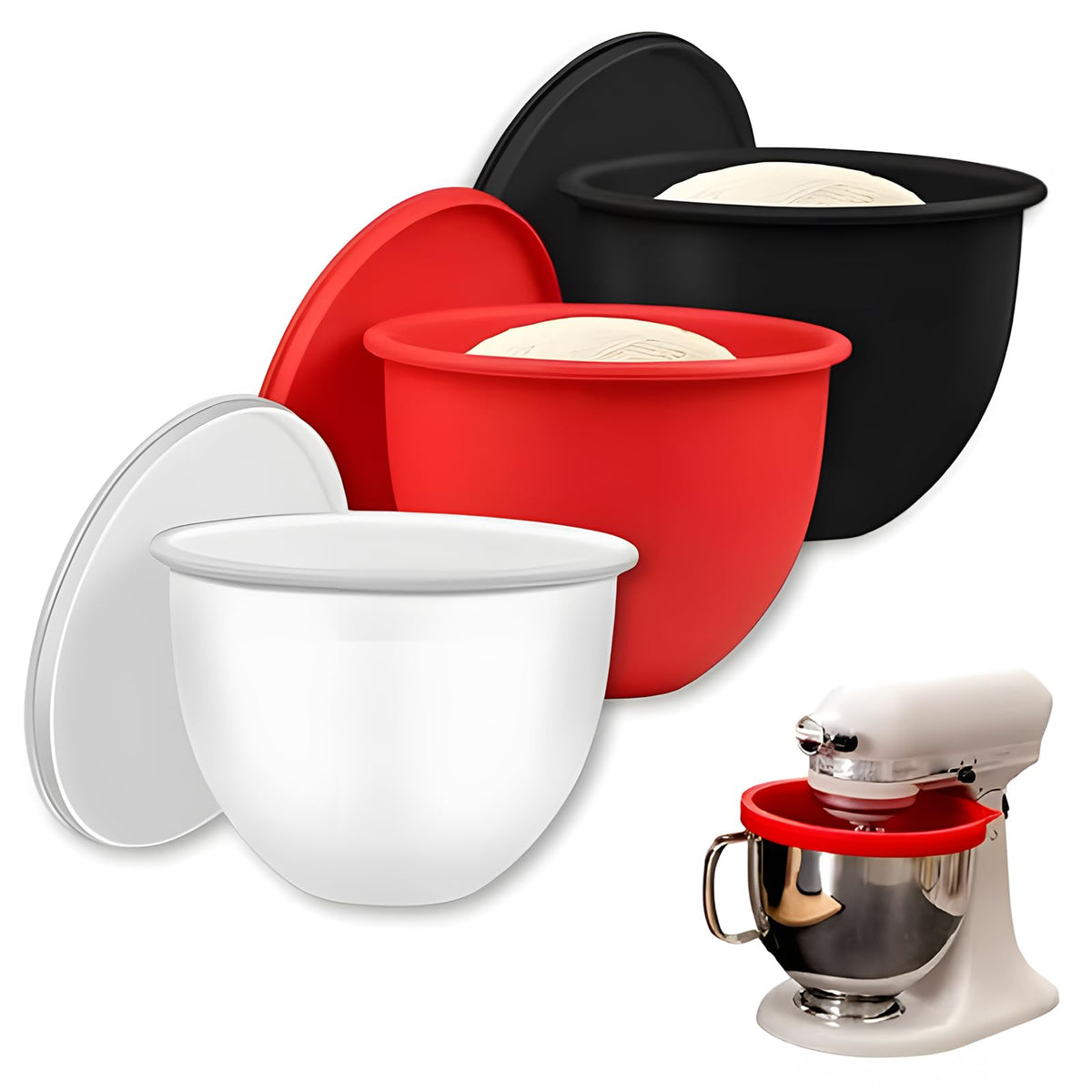 ishenkea silicone bowl liner for 5qt mixer tightly fits the bowl for easy switching