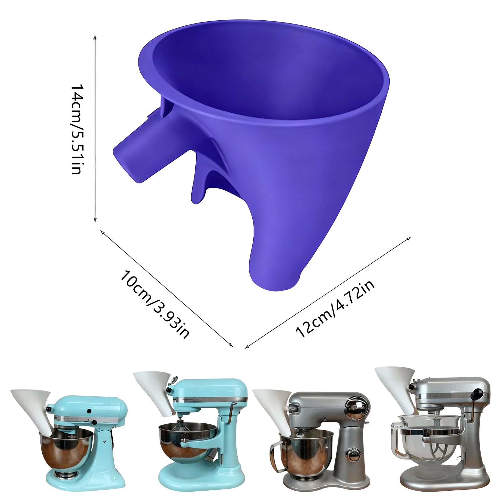 Ishenkea stand mixer attachment sits securely on the bowl edge for stable pouring.