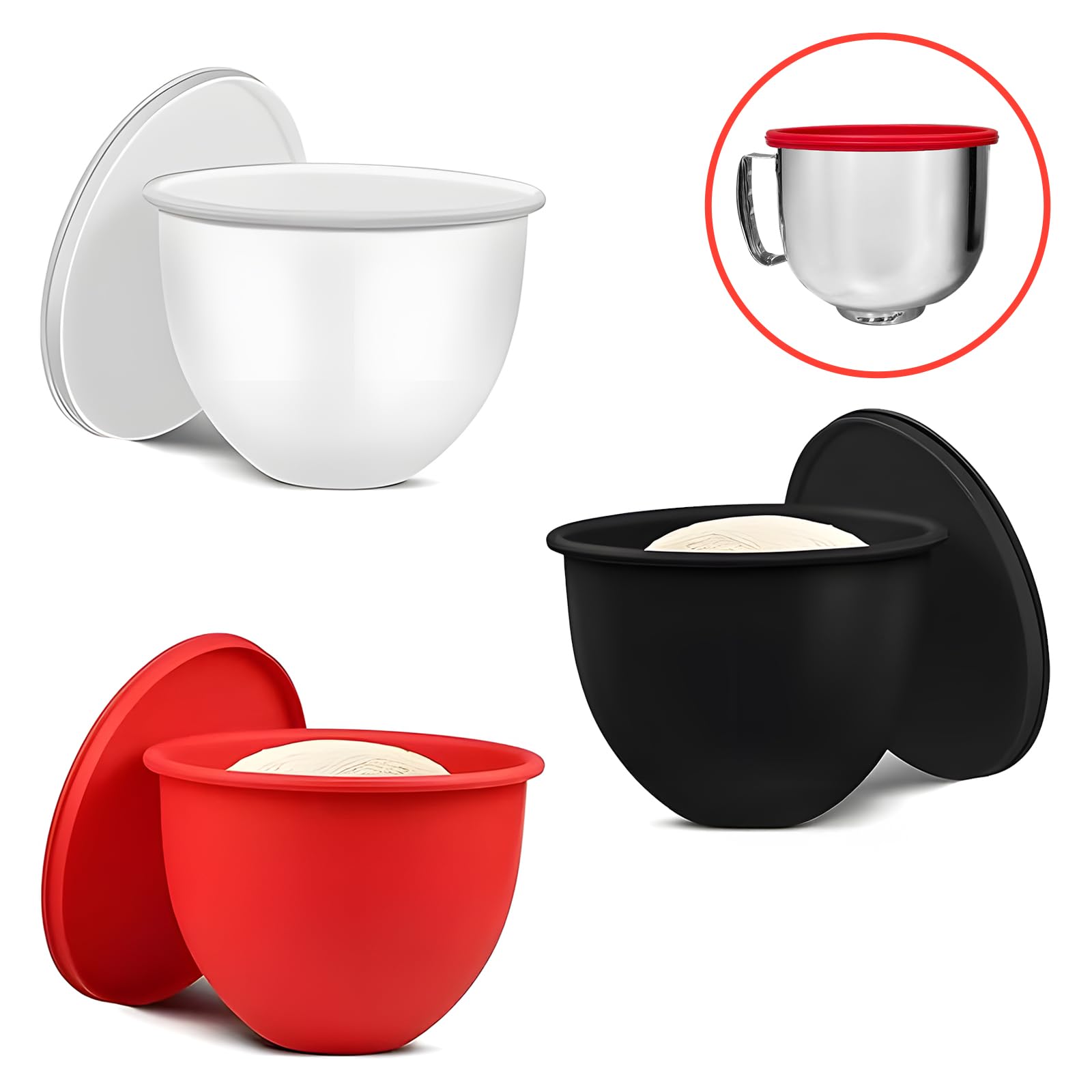ishenkea three-pack bowl liners with lids for organized prep and storage