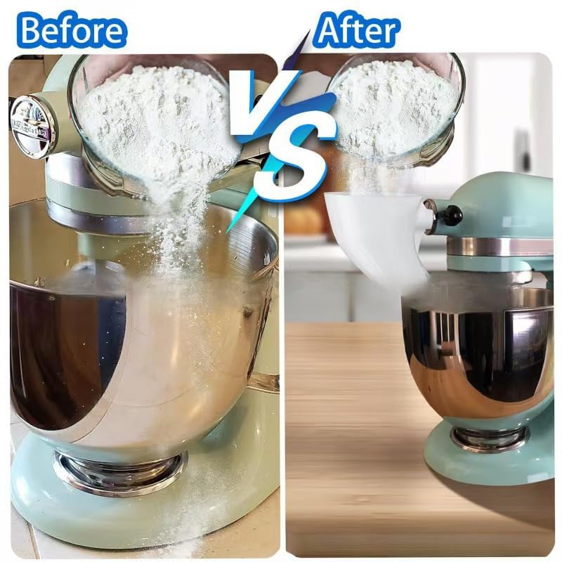 Ishenkea funnel handles eggs and milk without drips during mixing.