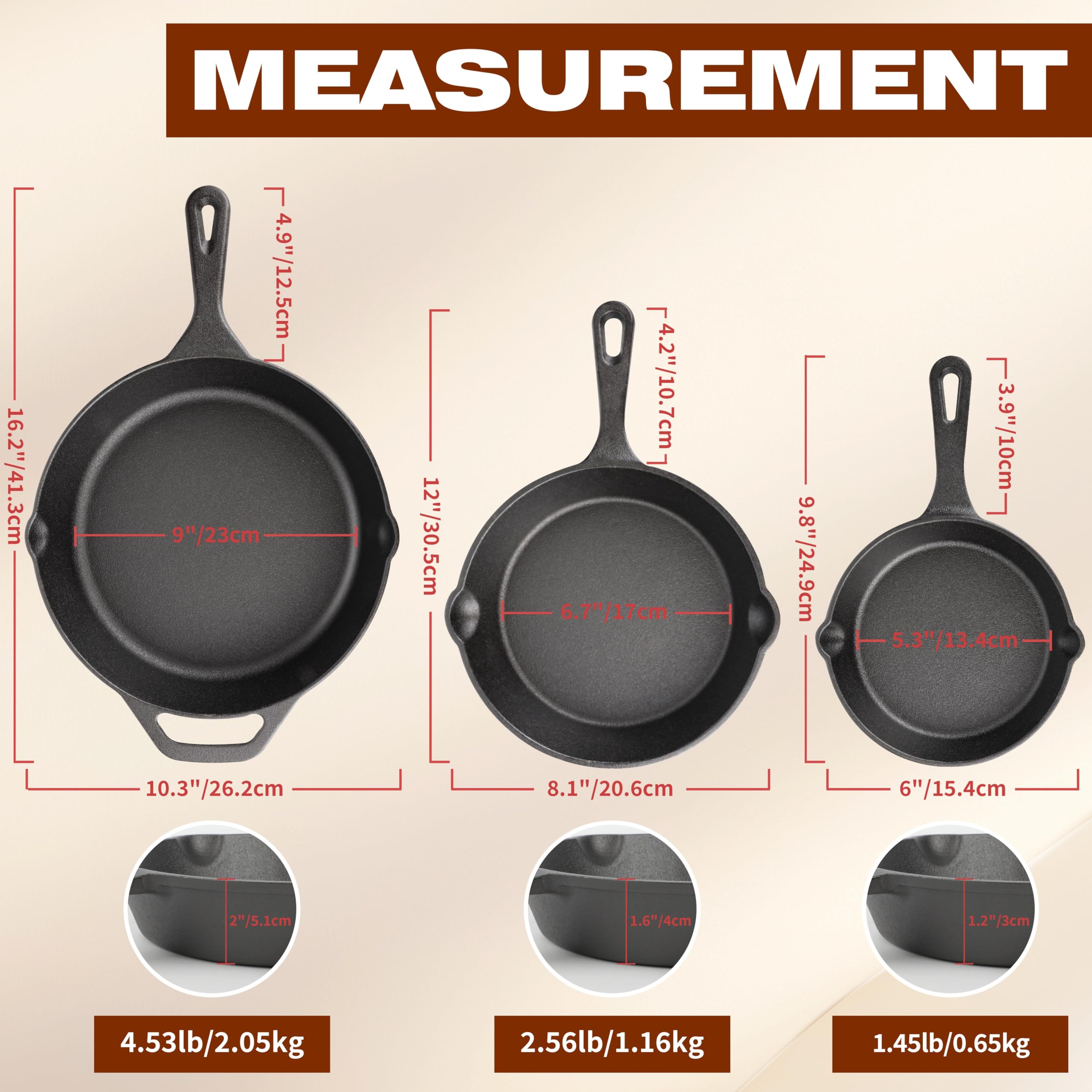 IsheTao 8-inch cast iron skillet for even heat browning