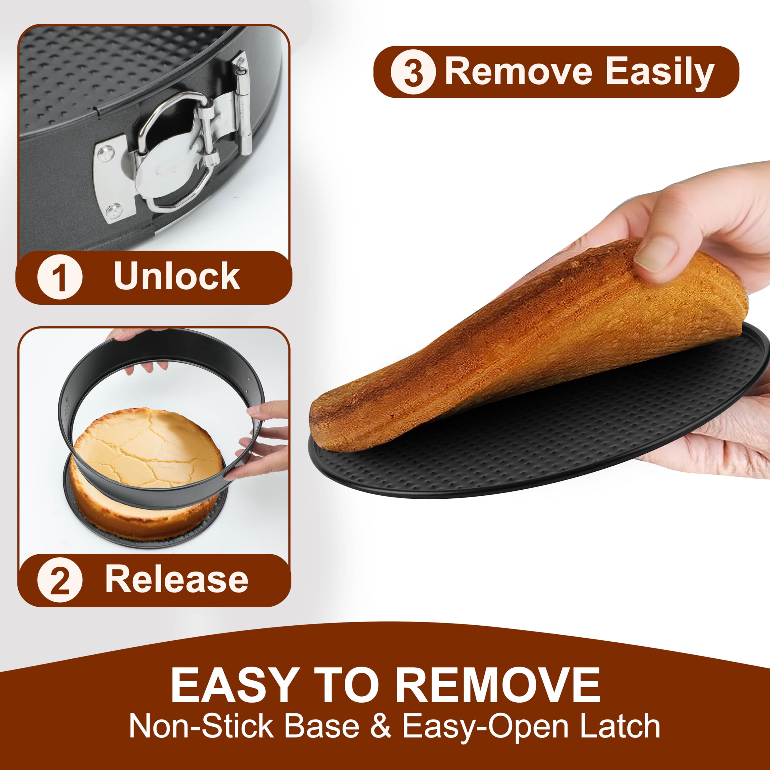 ishetao 9-inch springform pan delivers even baking for larger cheesecakes and quiches
