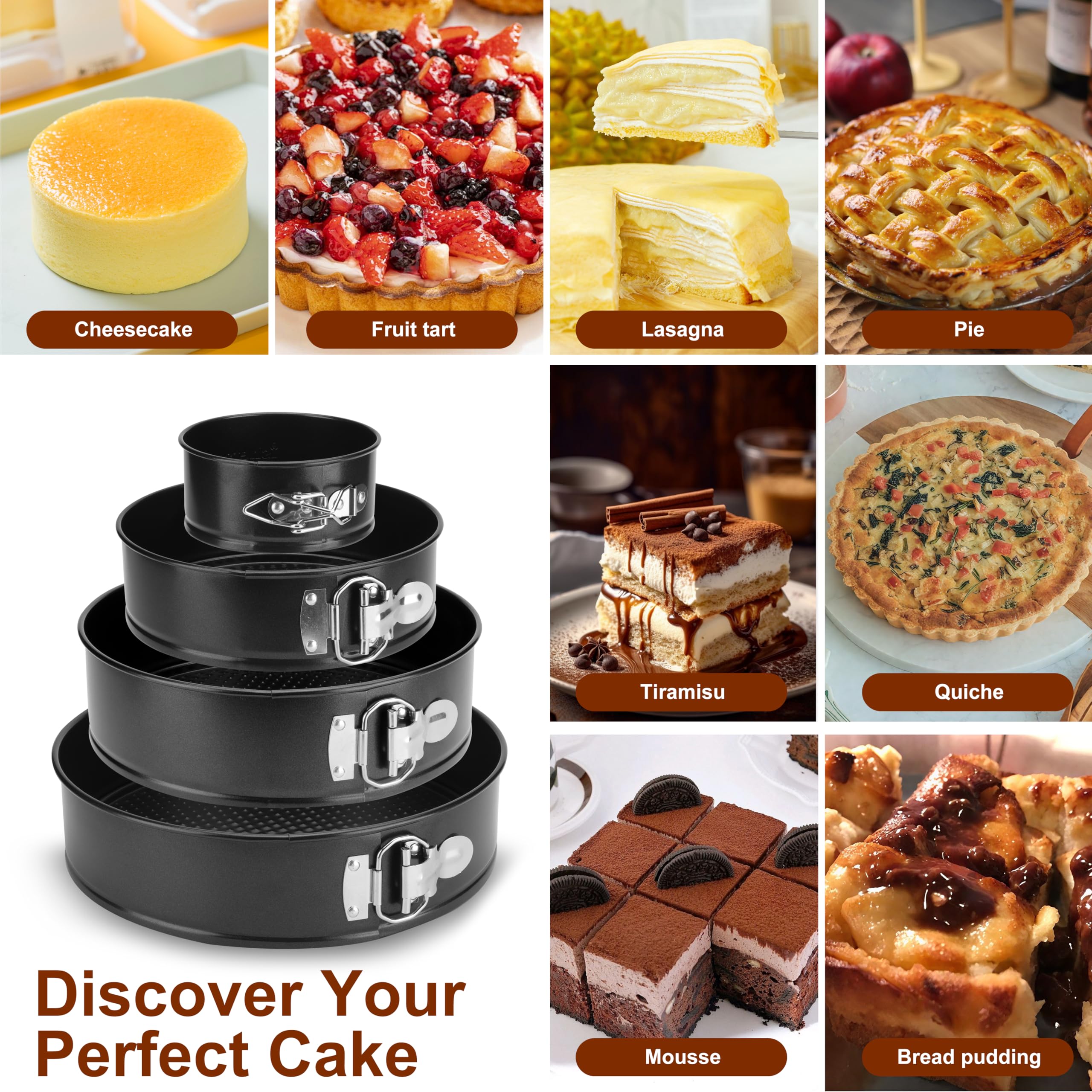 ishetao springform pan removable bottom for effortless cake release
