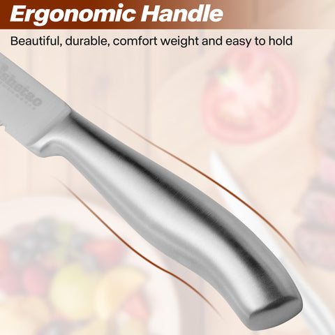 ishtao steak knife 6-set ergonomic handle for comfortable grip