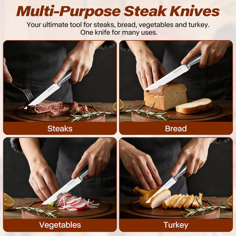 ishtao steak knife 6-set polished finish with restaurant-grade appeal