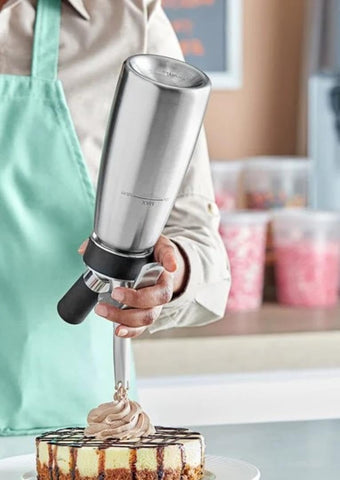 Isi North America Cream Profi Whip dessert topping in action for elegant served desserts