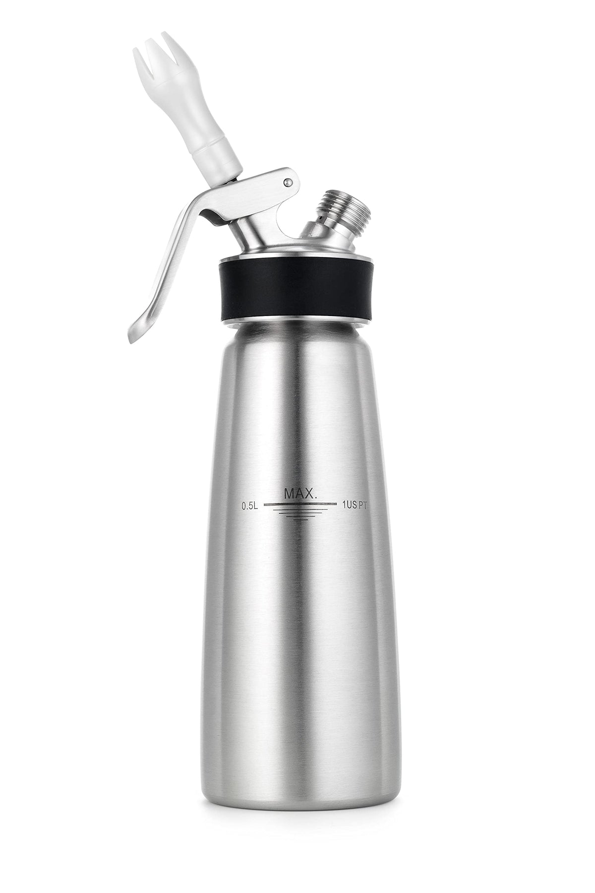 Isi North America Cream Profi Whip bottle highlights durable stainless steel for professional use.