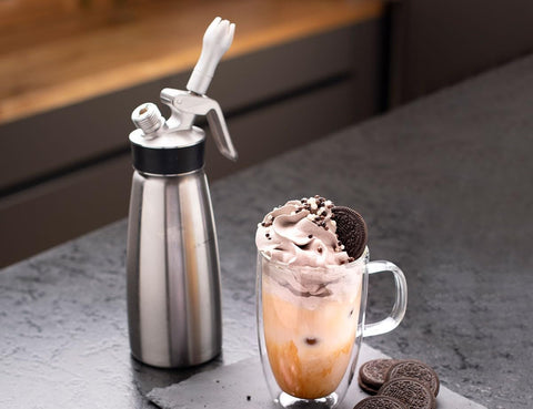 Isi North America Cream Profi Whip ideal for coffee and dessert applications.