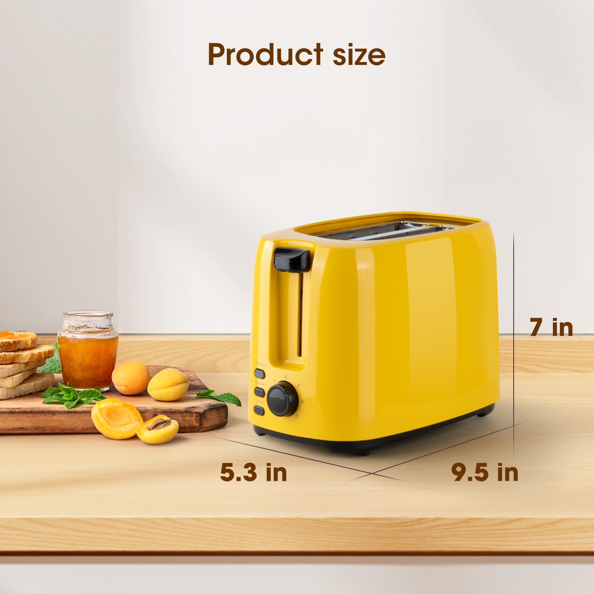 Bright yellow finish brightens kitchen counters.