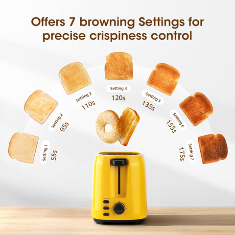 Removable crumb tray simplifies cleanup after breakfast.