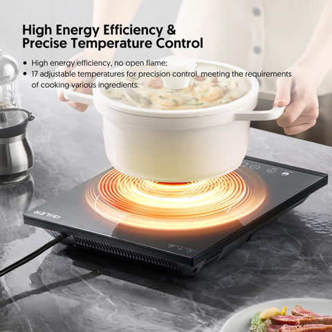 ISILER 6-7in heating coil — broad pan compatibility for everyday cooking.