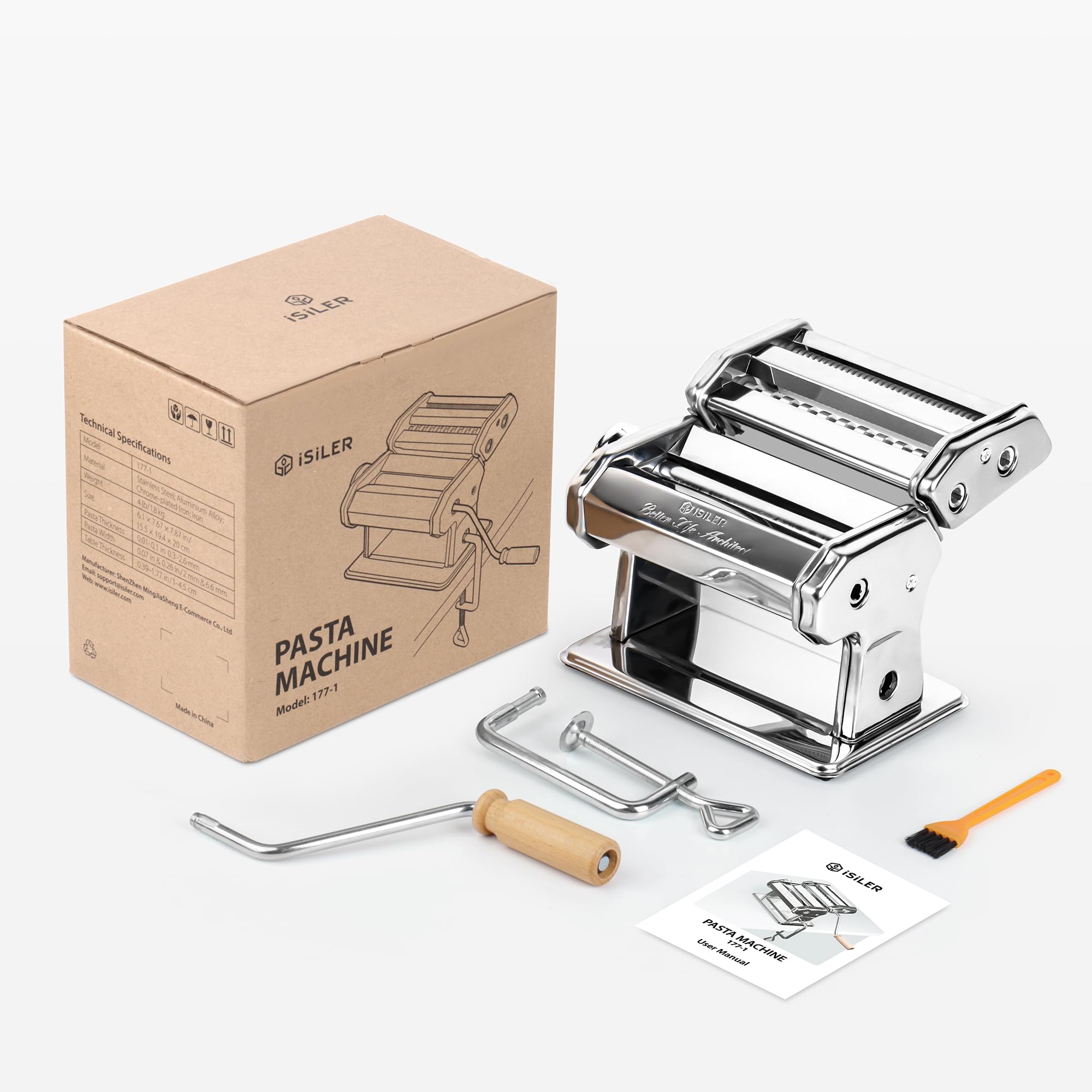 ISILER pasta maker easy-clean design allows thorough washing after batches