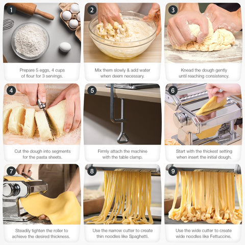 ISILER pasta maker fettuccini-cut produces delicate ribbons for sauces