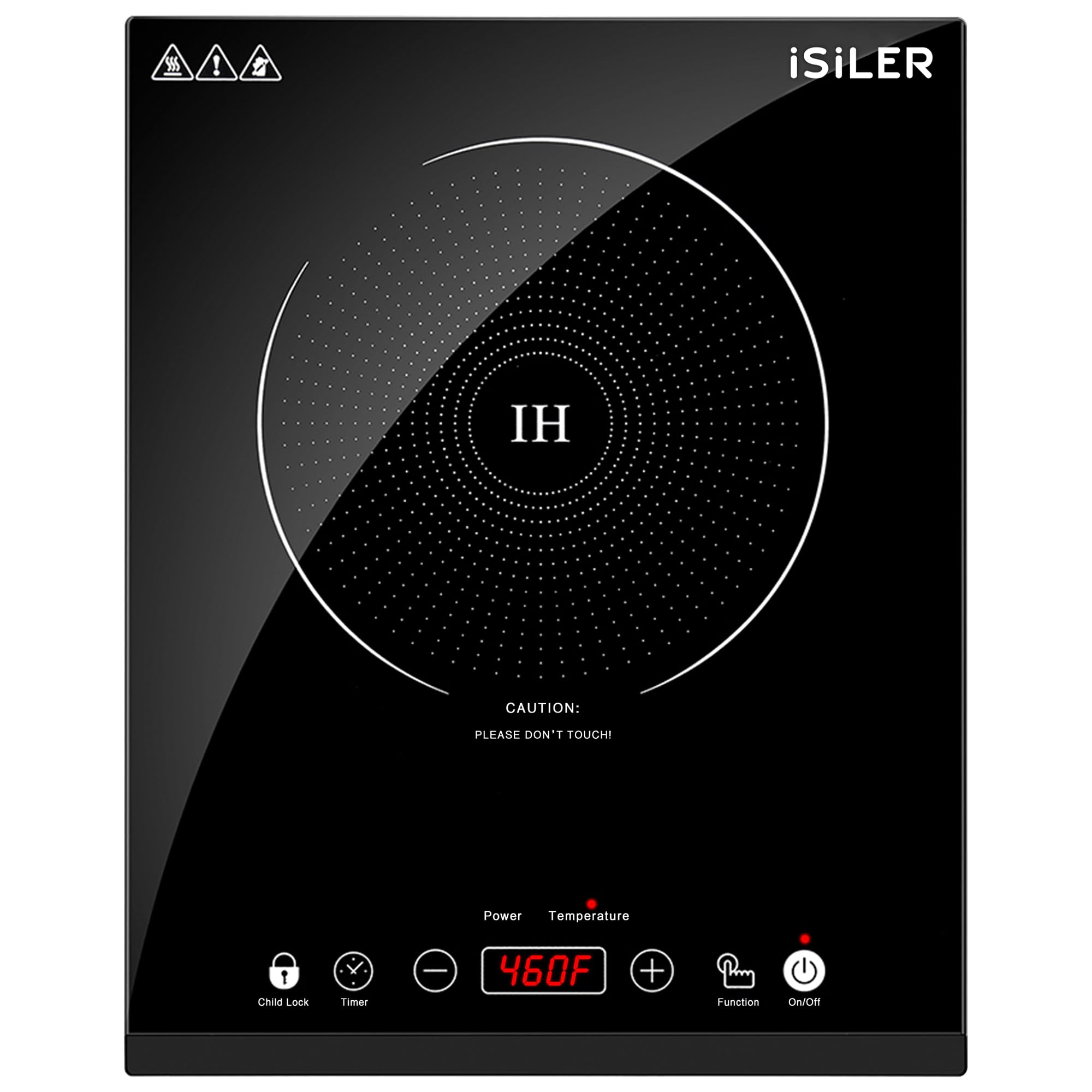 ISILER portable induction cooktop — compact design for small kitchens and dorm rooms.