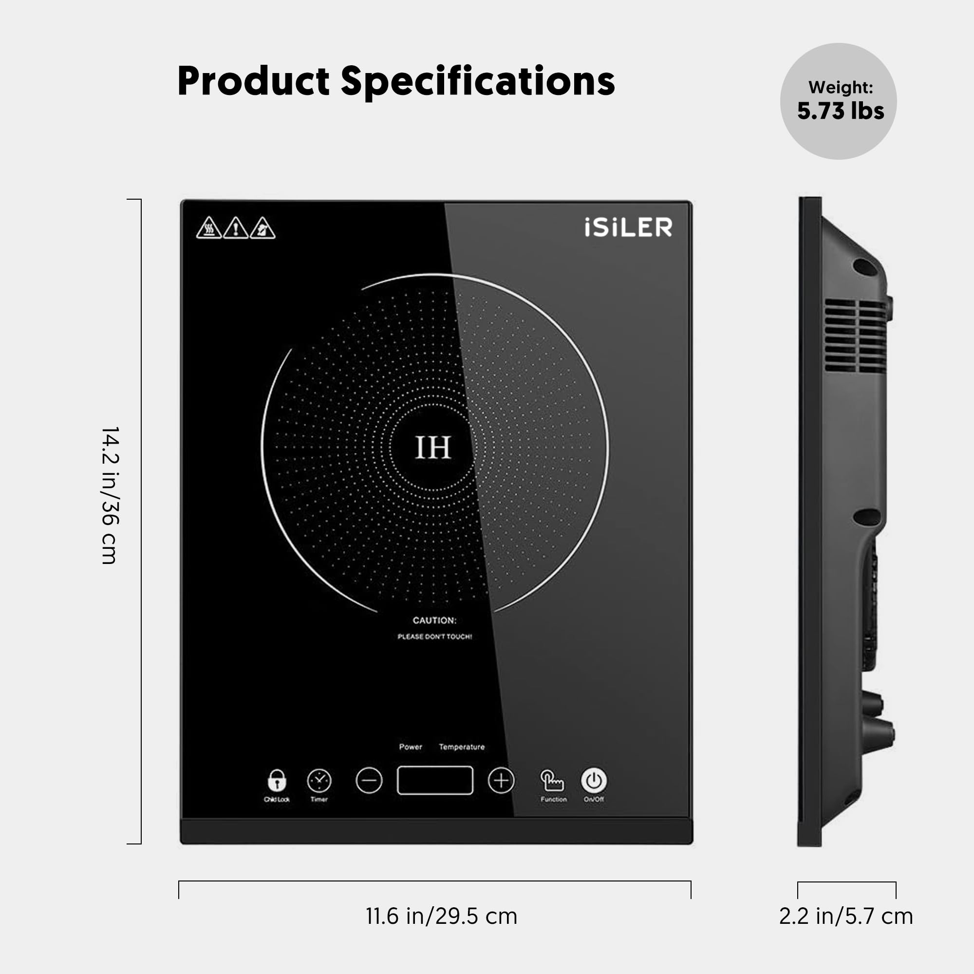 ISILER wear-resistant glass surface — easy cleaning after cooking.
