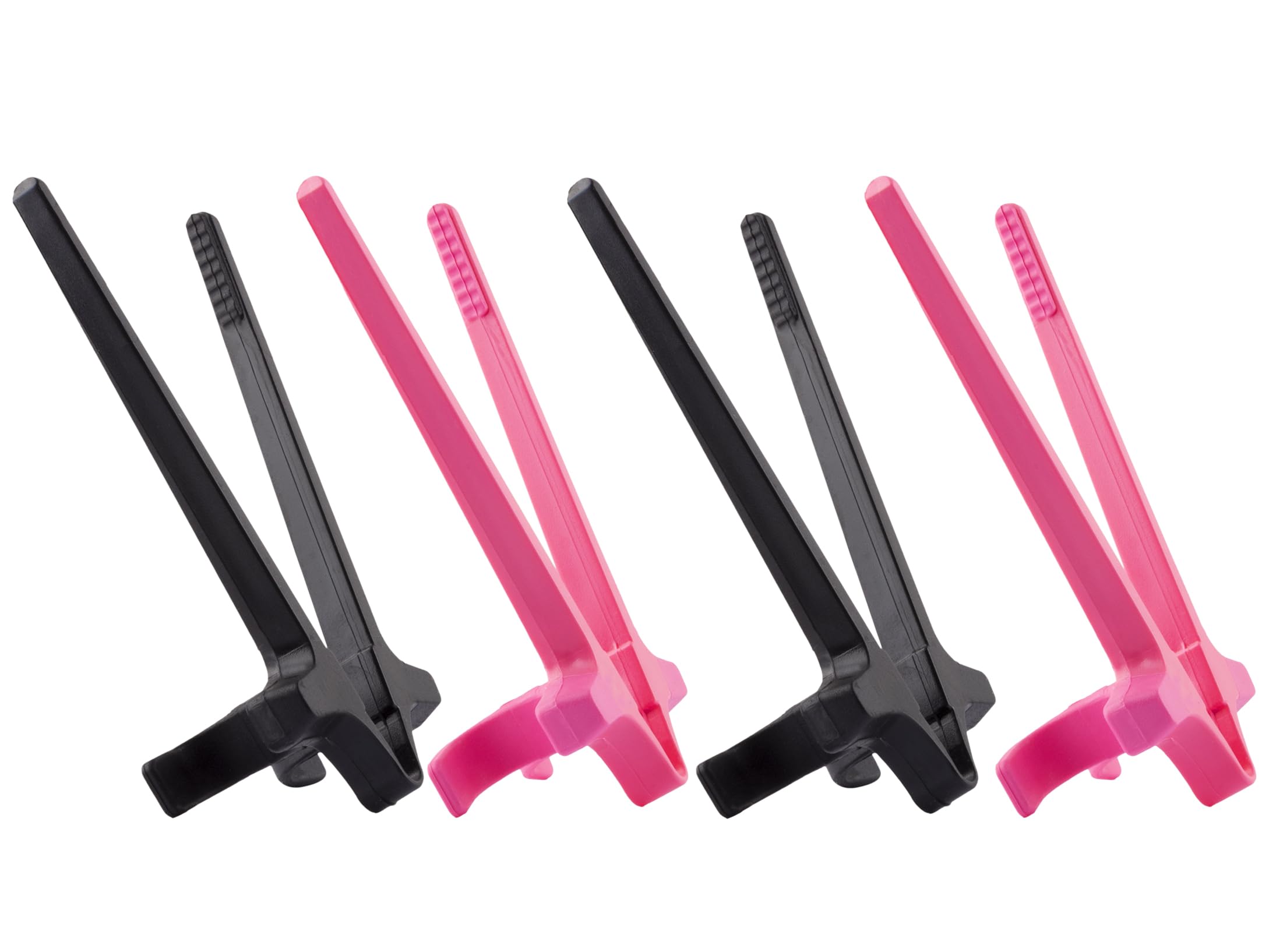 isnack finger chopsticks for gamers in pink and black gripping chips during play
