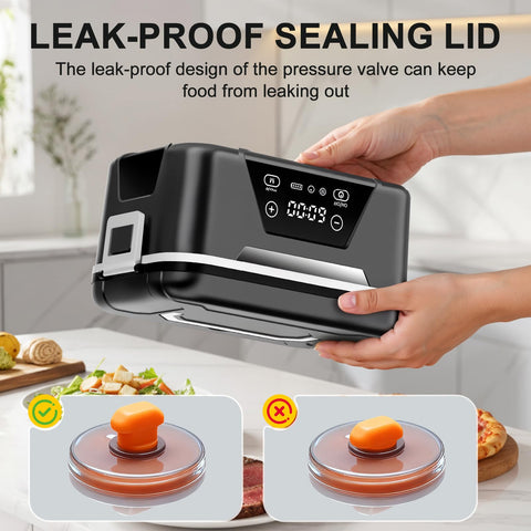 ISNIKA smart timer display shows scheduling for hot meals