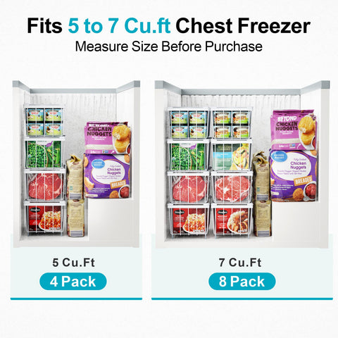 iSPECLE bins with rubber feet protect freezer surfaces while organizing