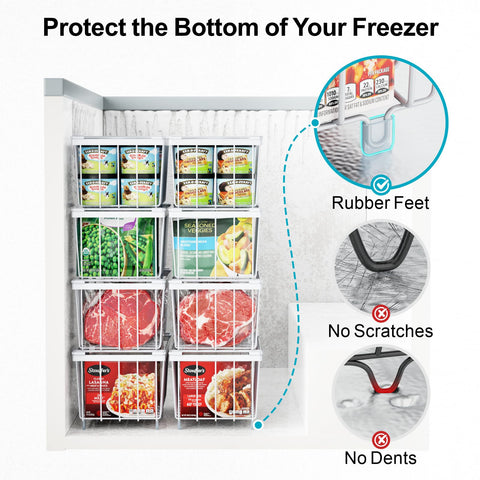 iSPECLE bins stack securely with top feet into bottom handles