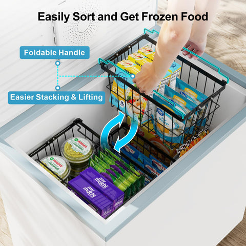 iSPECLE freezer bins snap together for fast, stable organization.