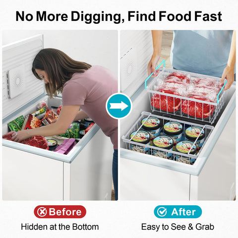 iSPECLE freezer bins with open sides for better airflow around contents.