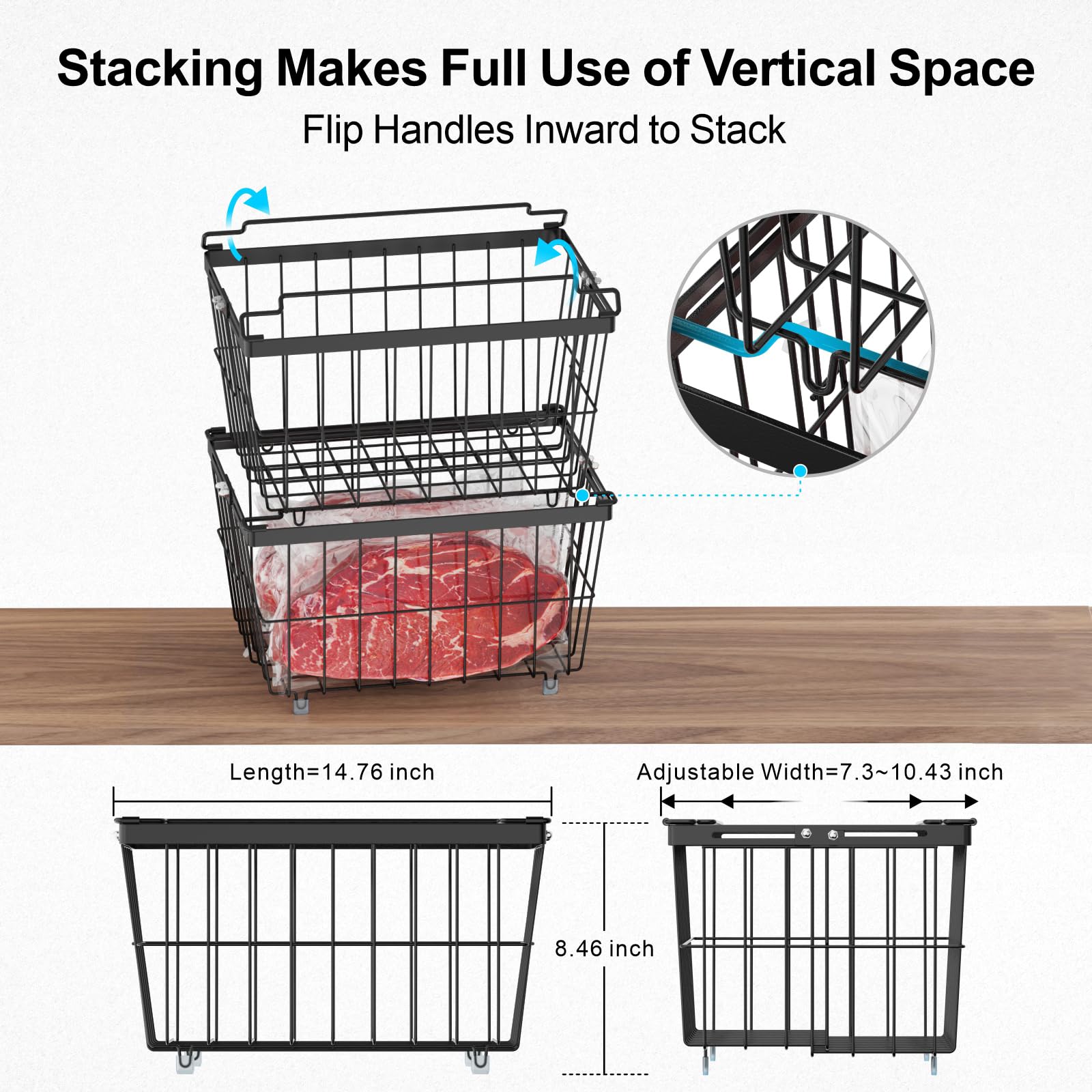 iSPECLE freezer bins with transparent sides help spot items instantly.