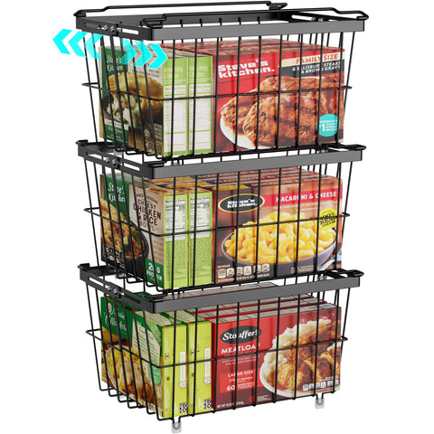 iSPECLE freezer organizer bins three-pack with adjustable width for versatile chest freezers.