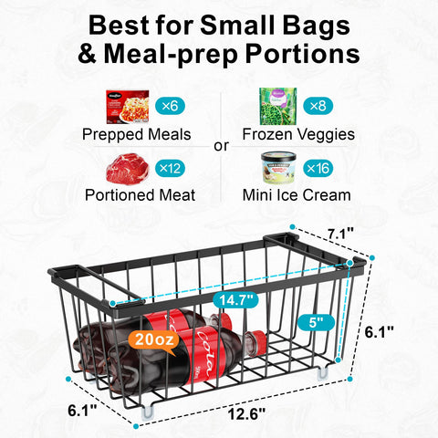 iSPECLE Freezer Organizer Bins 8-pack FIFO-friendly layout promotes first-in-first-out access