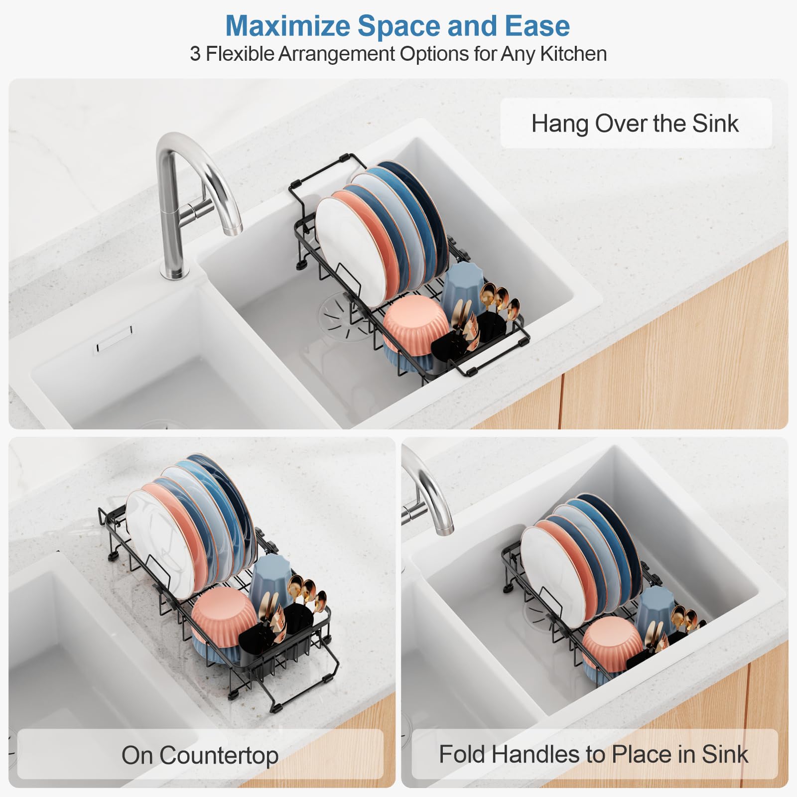 iSPECLE rust-resistant dish drainer with durable frame for long-term use.