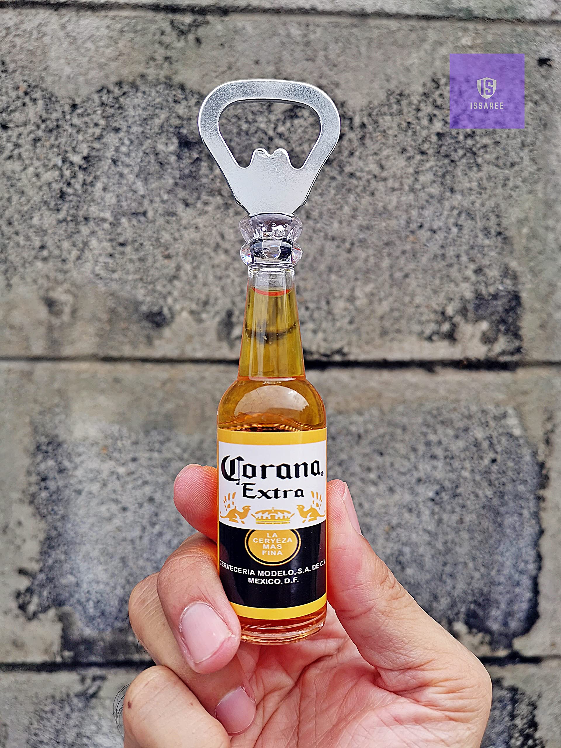 ISSAREE Corona Extra bottle opener on table as stylish bar decor
