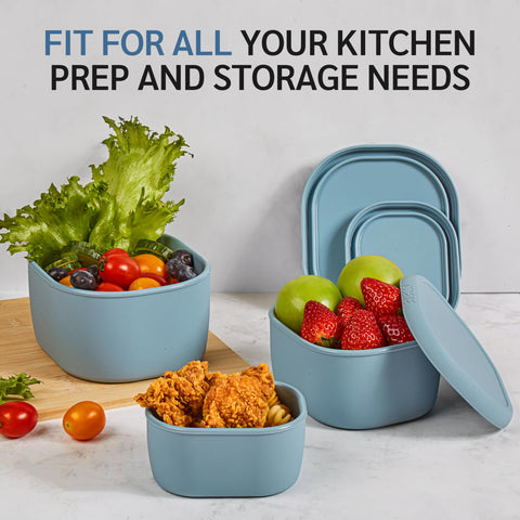 ISSEVE 10oz silicone container compact for snacks and sauces