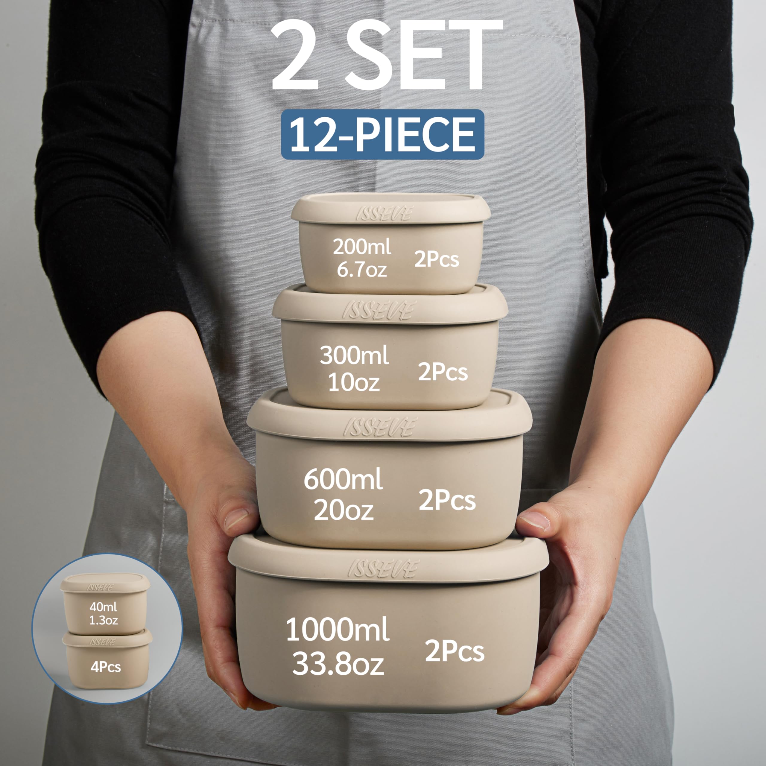 ISSEVE 33.8oz container ready for batch meal prep and portions.