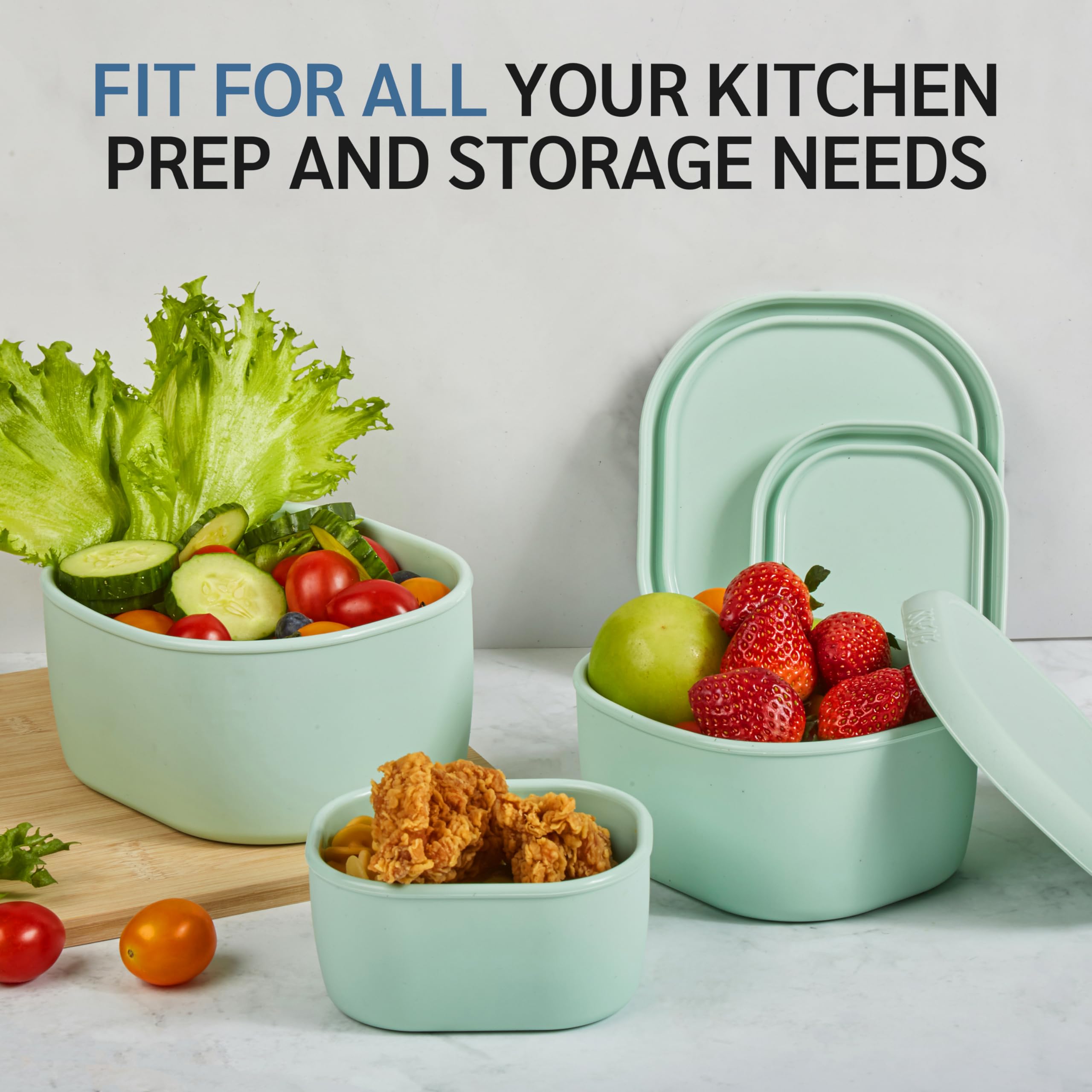 ISSEVE 6.7-oz green container with lid for snacks and dips