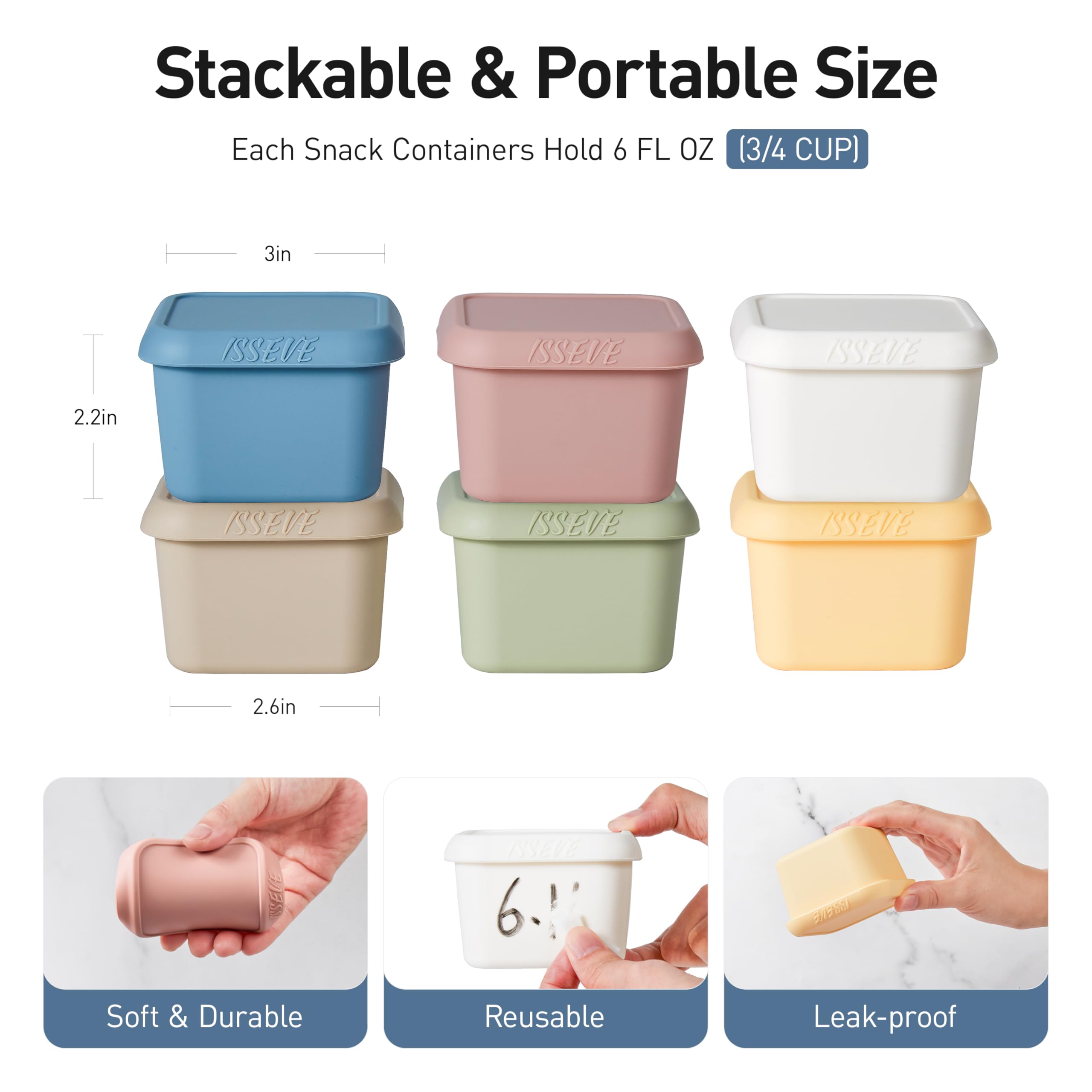 ISSEVE compact 3x2.6 inch lunch box fits neatly in backpacks for kids