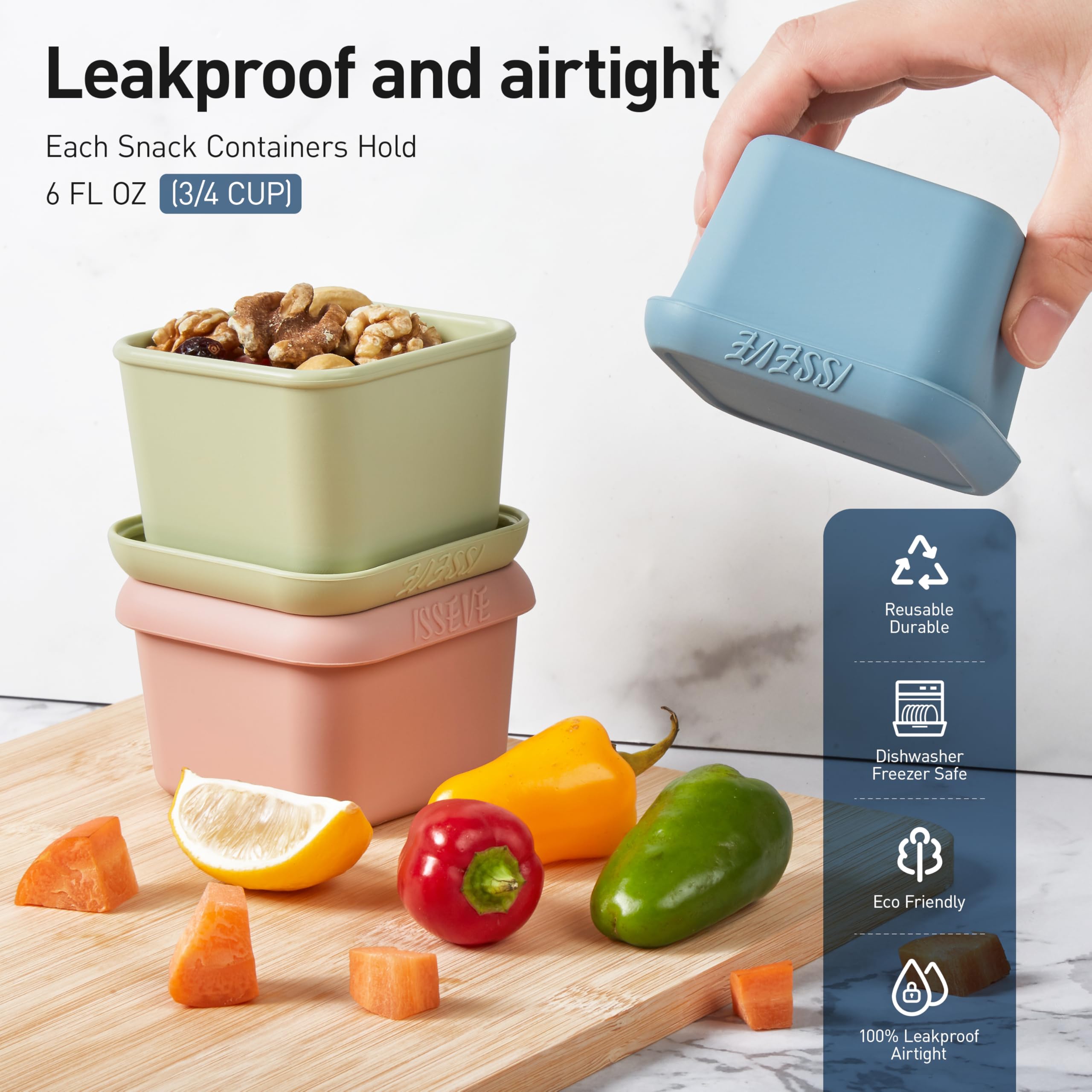 ISSEVE lids seal tightly to keep foods fresh and prevent leaks.