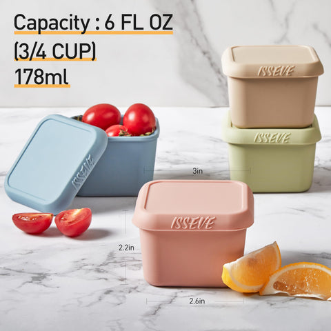 ISSEVE Morandi color silicone snack containers add stylish, kid-friendly vibes.