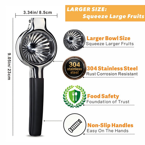iStarcas 304-grade steel citrus juicer designed for durability and rust resistance
