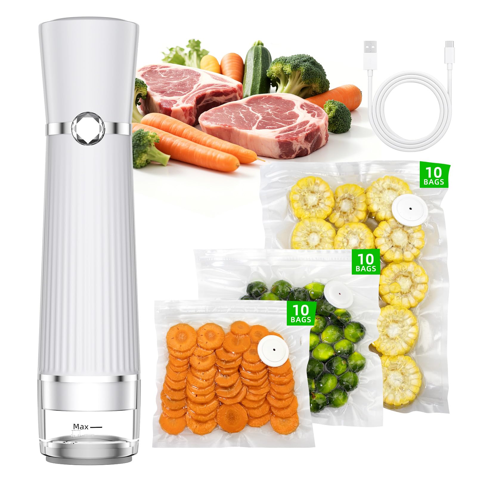 Istarziberlla vacuum sealer front view for portable sealing on the go