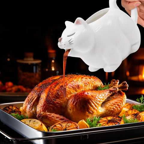 ISTOOLL white porcelain gravy boat complements minimalist table decor.