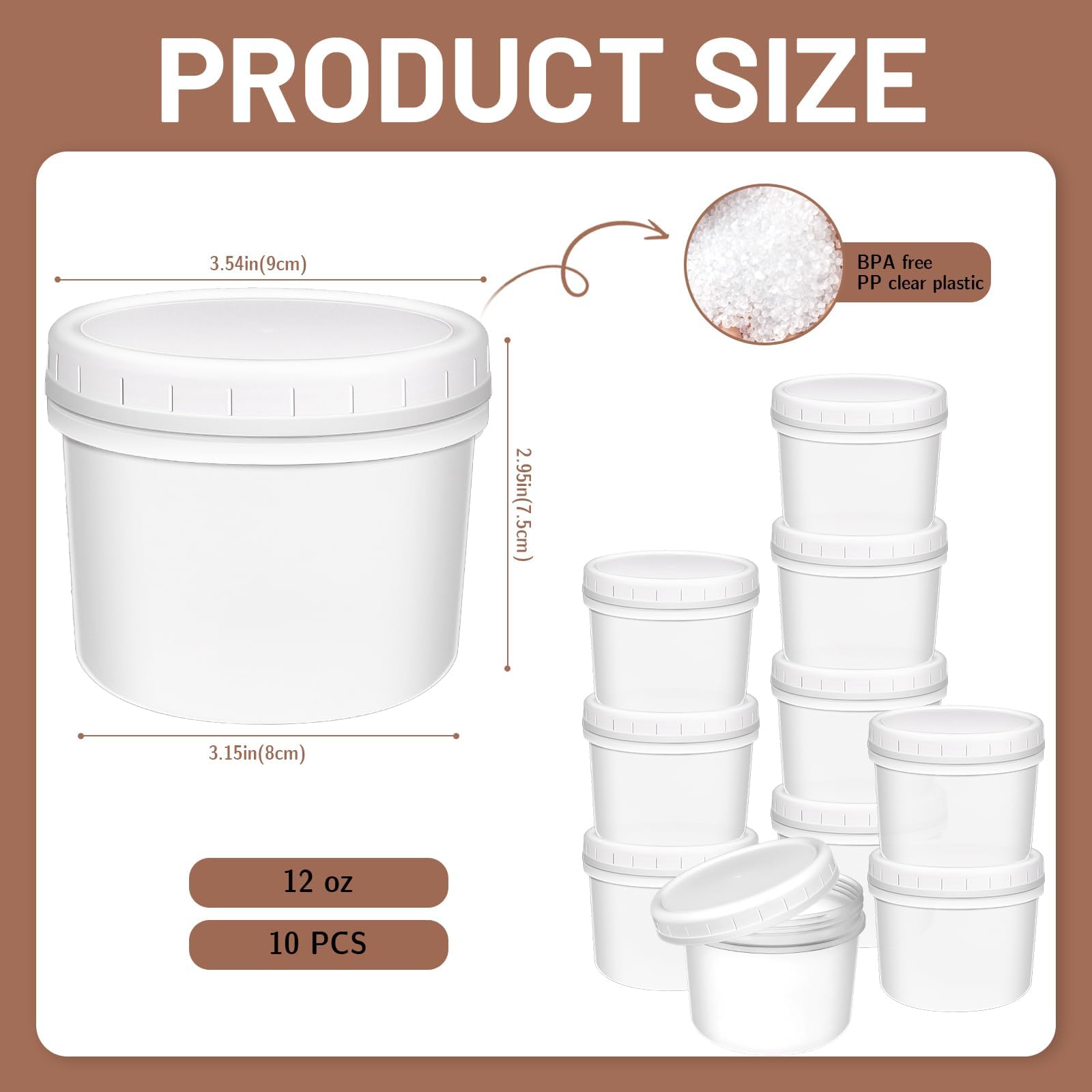 ISUSSER freezer-safe 12oz containers with screw lids to keep portions fresh