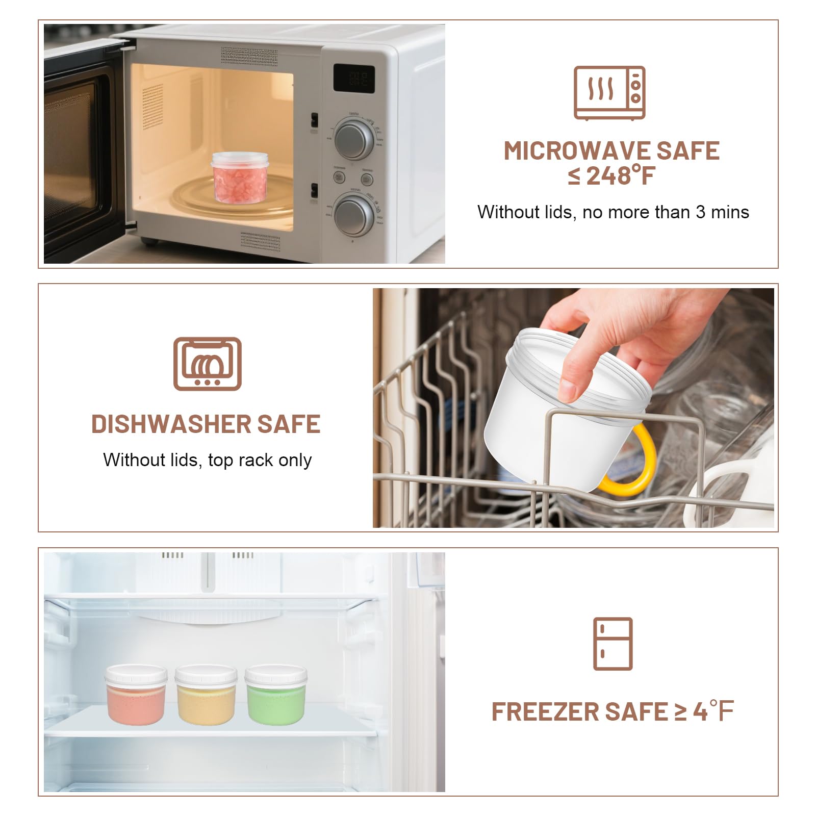 ISUSSER leftovers storage 12oz containers neatly stacked for easy access