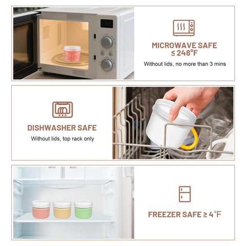 ISUSSER leftovers storage 12oz containers neatly stacked for easy access
