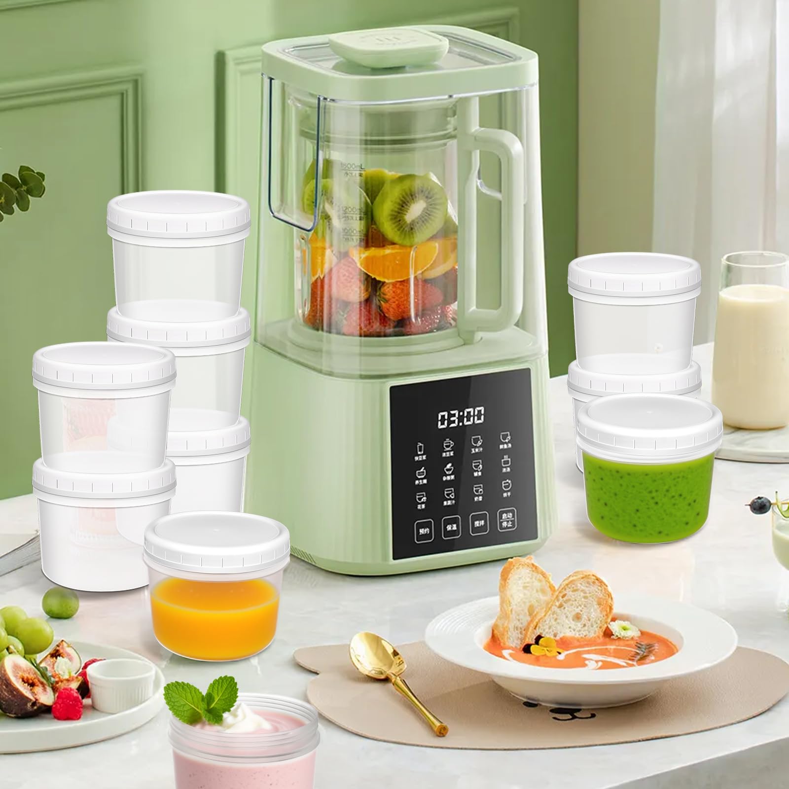 ISUSSER 12oz sauce condiment containers ready for sauces and dips