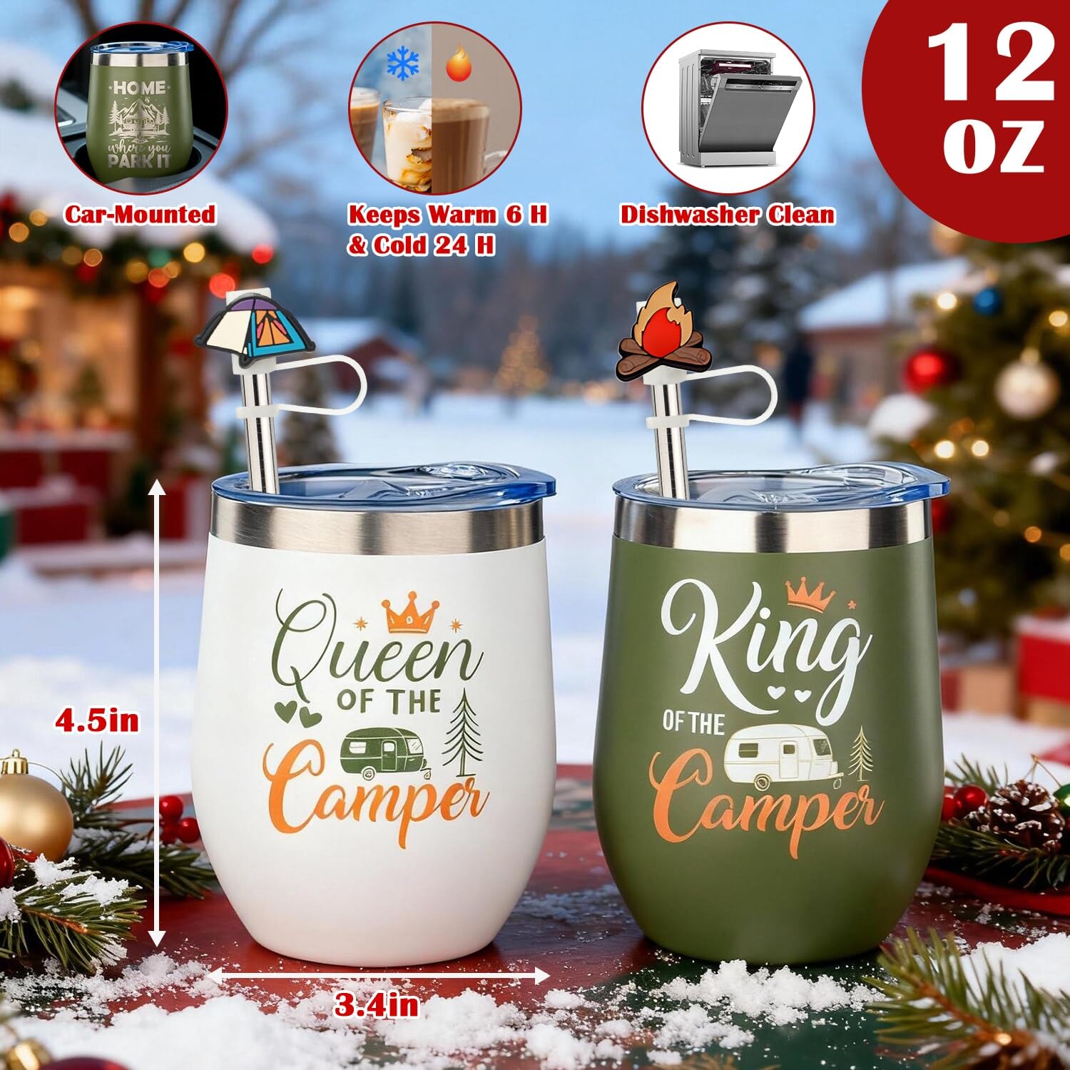 Ithmahco camping keychain featuring interlocking King and Queen tags symbolizes partnership