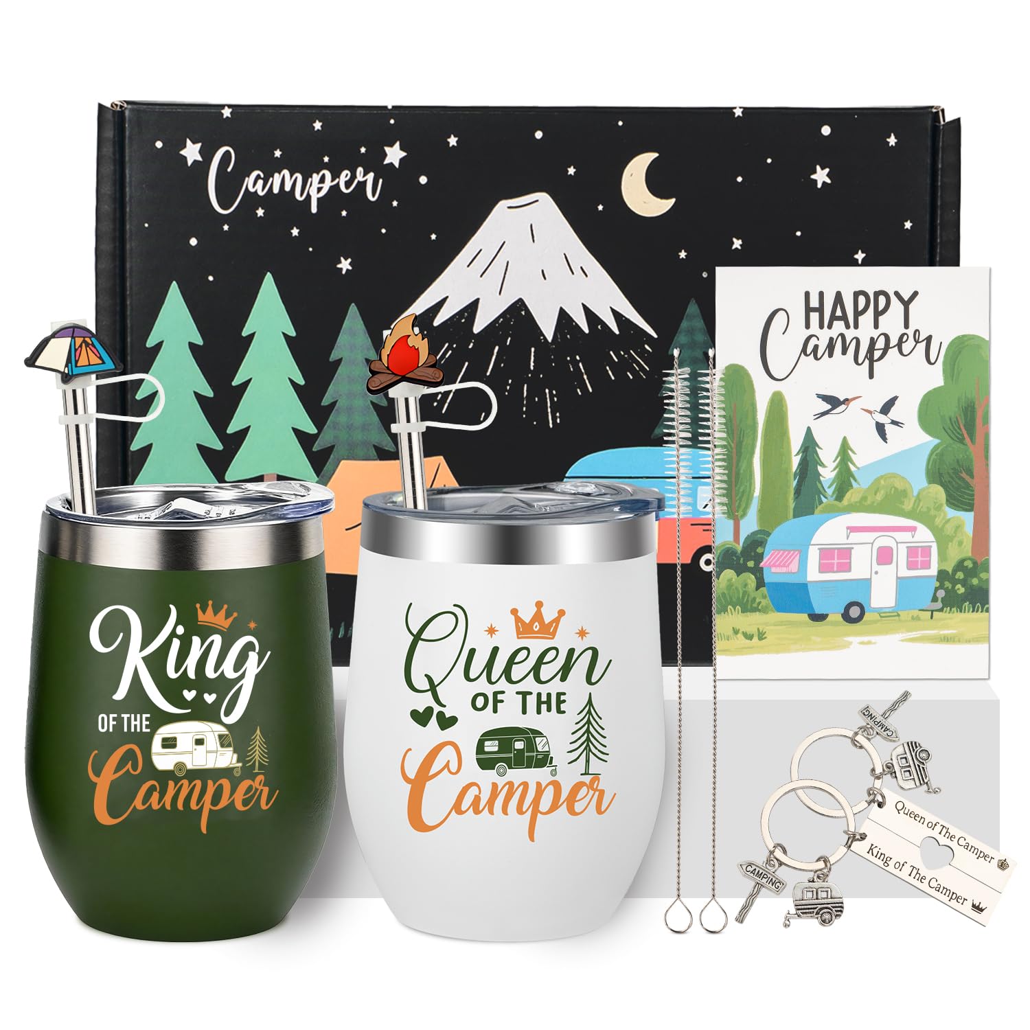 Ithmahco King camper mug with double-wall insulation keeps drinks cold by the campfire