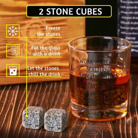 Ithmahco Work Forecast whiskey stones set, cooling without dilution for bourbon.