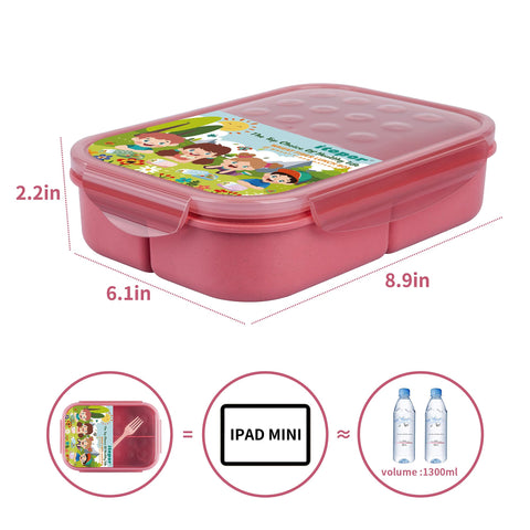 Itopor bento box 3-compartment layout keeps mains, sides, and snacks organized.
